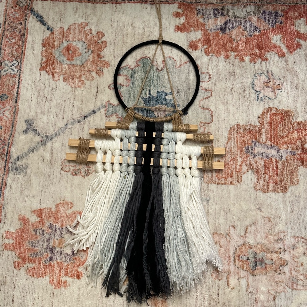 Boho Wall Hanging🖤🤍🩶 - Picture 5 of 6